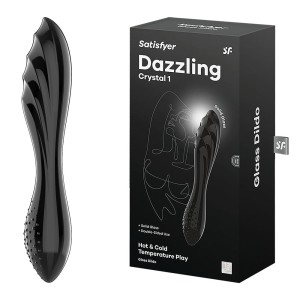 Satisfyer Dazzling Crystal 1 - Glass Dildo - Black