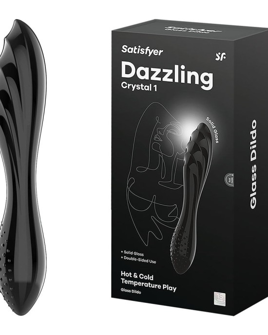 Satisfyer Dazzling Crystal 1 - Glass Dildo - Black