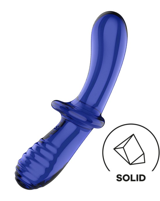 Satisfyer Double Crystal - Glass Double Ended Dildo - Blue