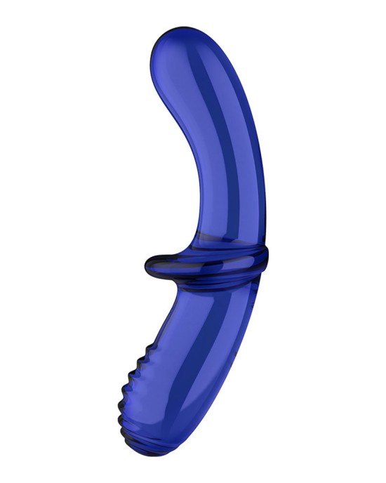 Satisfyer Double Crystal - Glass Double Ended Dildo - Blue