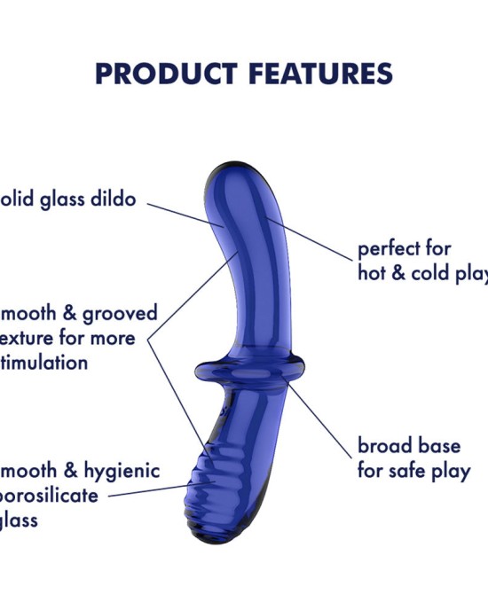 Satisfyer Double Crystal - Glass Double Ended Dildo - Blue