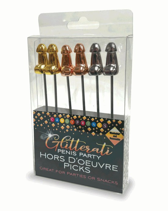 Glitterati Stainless Steel Hors d'Oeuvre Picks - 6 Pack