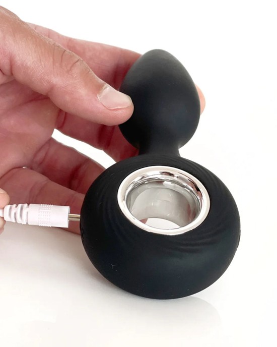 VERS Rechargeable Silicone Vibrating Butt Plug - Black