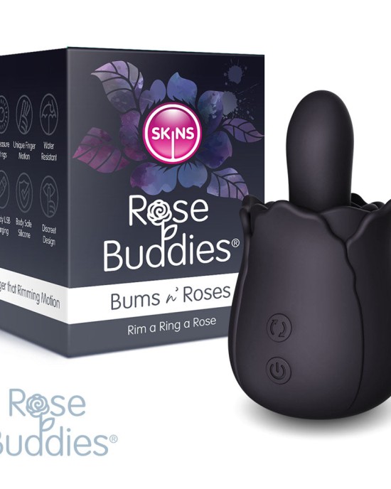 Skins Rose Buddies - The Bums N Roses Anal Rimming Stimulator - Black