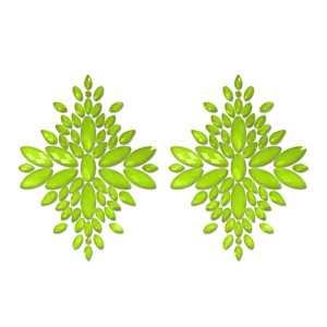 Glow Fashion Pasties Set - Glow Green Crystals