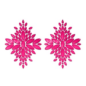 Glow Fashion Pasties Set - Glow Pink Crystals