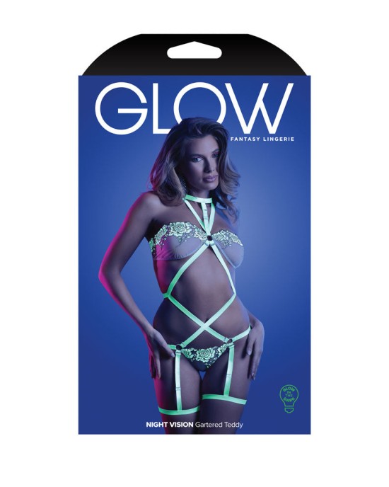 Glow Night Vision Gartered Teddy - M/L