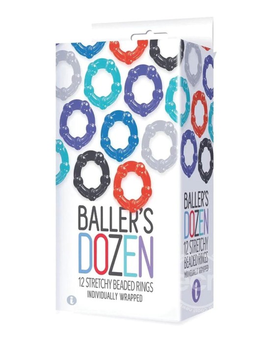 Baller's Dozen - BeadedCock Rings - 12 Pack