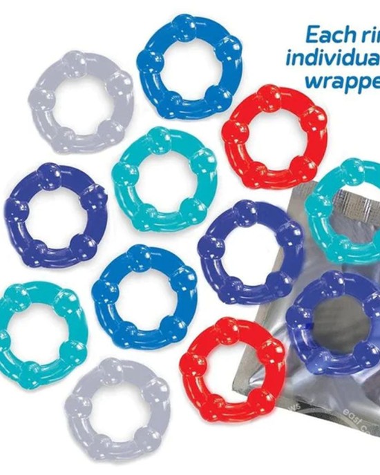 Baller's Dozen - BeadedCock Rings - 12 Pack