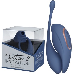 Twitch 2 - Suction Vibrator with Remote Vibrating Egg  - Blue