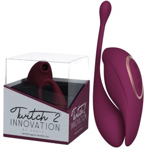 Twitch 2 - Suction Vibrator with Remote Vibrating Egg - Burgundy