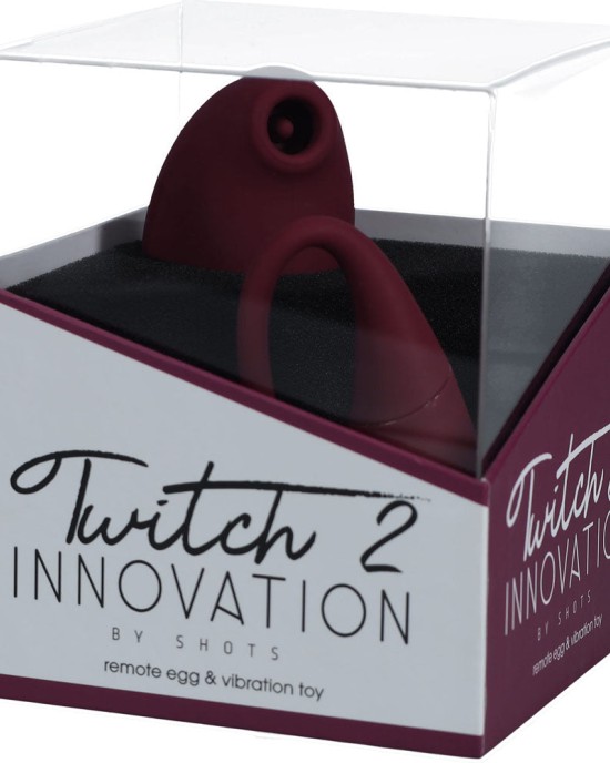 Twitch 2 - Suction Vibrator with Remote Vibrating Egg - Burgundy