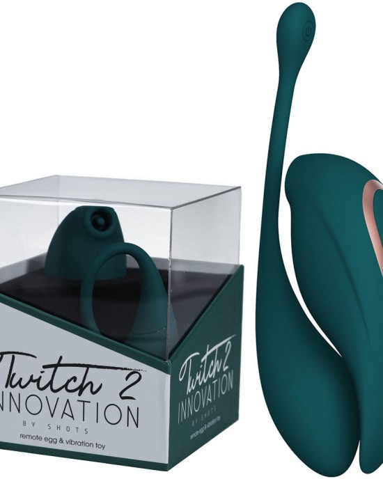 Twitch 2 - Suction Vibrator with Remote Vibrating Egg - Green