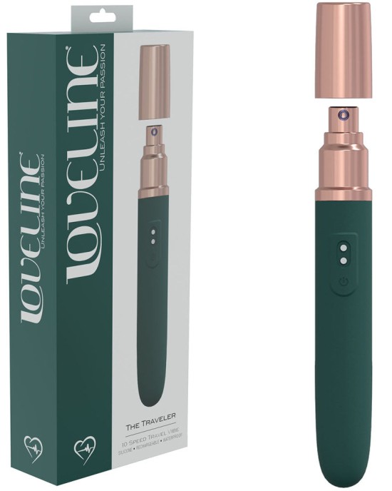 Loveline The Traveler - Vibrator with Lube Applicator - Green