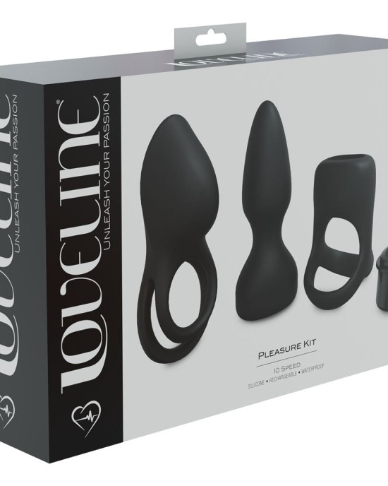 Loveline Pleasure Male Kit - Black - 3 Piece Set