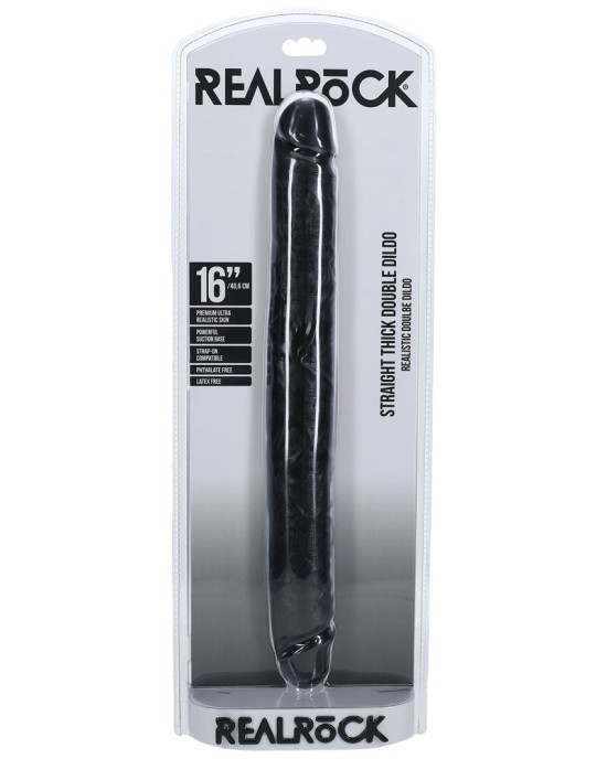 RealRock 14 Inch Thick Double Dildo - Black