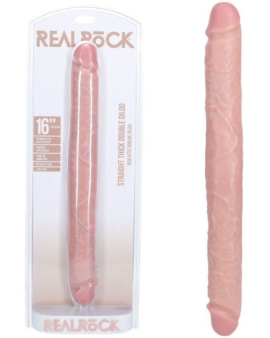 RealRock 16 Inch Thick Double Dildo - Flesh