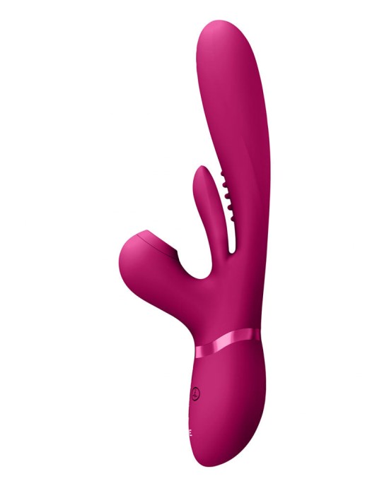 Vive Ena - Thrusting Vibrator with Air Wave Stimulator - Pink