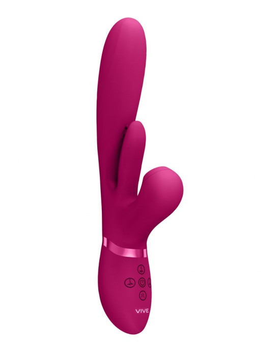 Vive Ena - Thrusting Vibrator with Air Wave Stimulator - Pink