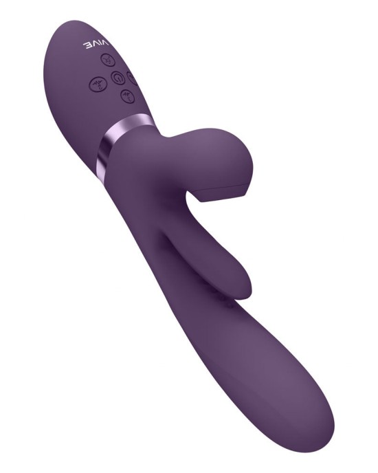 Vive Ena - Thrusting Vibrator with Air Wave Stimulator - Purple