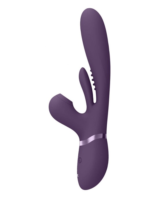 Vive Ena - Thrusting Vibrator with Air Wave Stimulator - Purple