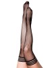 Kixies Sam Black Fishnet Thigh Highs Stockings - A