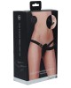 Ouch! Dual Silicone Ribbed Strap-On - Double Dildo - Black