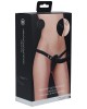 Ouch! Vibrating Silicone Ridged Strap-On - Black