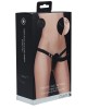 Ouch! Vibrating Silicone Ribbed Strap-On - Black