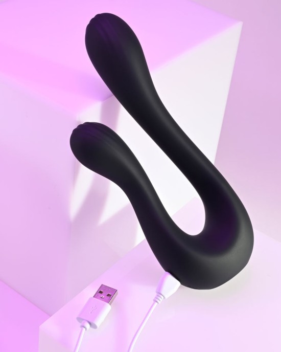 Playboy Pleasure The Swan - Dual Ended Vibrator - Black