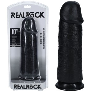 RealRock 10 Inch Extra Thick Dildo - Black