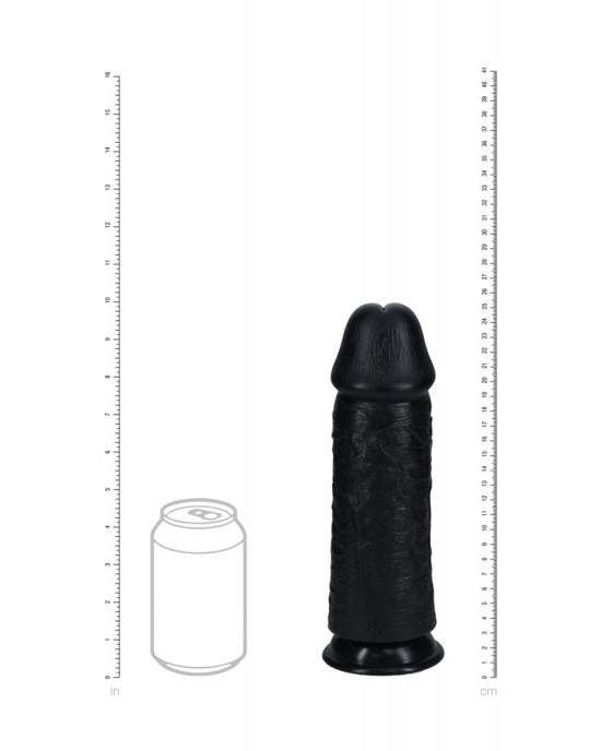 RealRock 10 Inch Extra Thick Dildo - Black