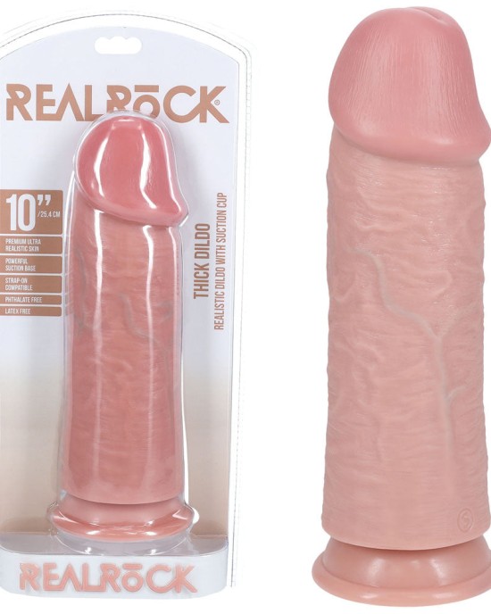 RealRck 10 Inch Extra Thick Dildo - Flesh