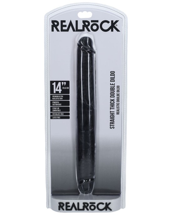 RealRock 14 Inch Thick Double Dildo - Black