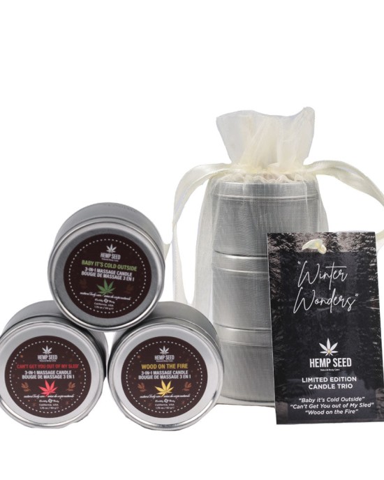 Hemp Seed Winter Wonders Mini Massage Candle Trio - 3 Pack