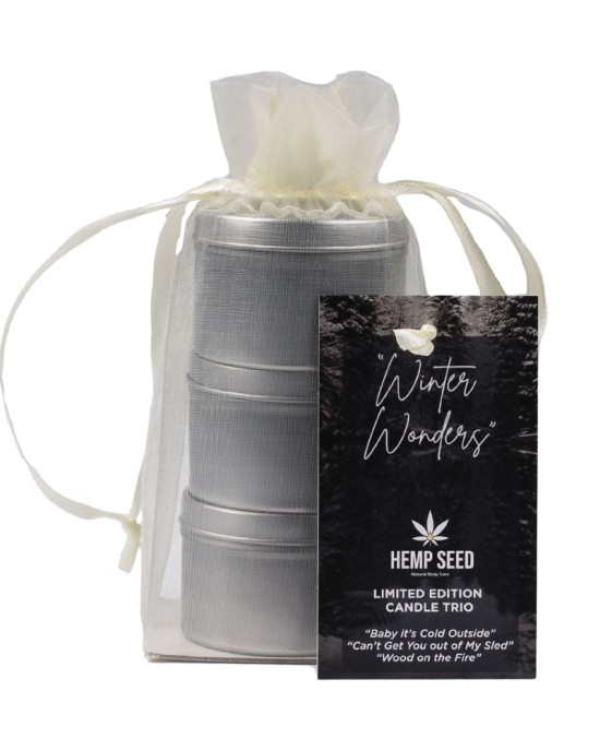 Hemp Seed Winter Wonders Mini Massage Candle Trio - 3 Pack