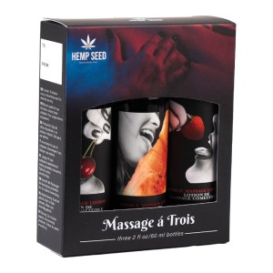 Hemp Seed Edible Massage Lotion A Trois Kit - 3 Pack