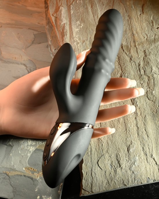 Evolved Ring It Home Rabbit Vibrator - Black