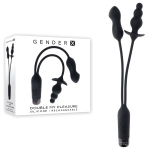 Gender X Double My Pleasure - Mini Vibe & Beaded Plug - Black