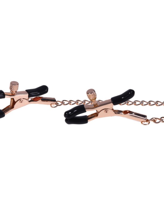 Sex & Mischief Brat Charmed Nipple Clamps - Rose Gold