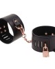 Sex & Mischief Brat Locking Hand Cuffs - Black/Rose Gold