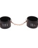 Sex & Mischief Brat Locking Hand Cuffs - Black/Rose Gold