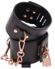 Sex & Mischief Brat Locking Hand Cuffs - Black/Rose Gold