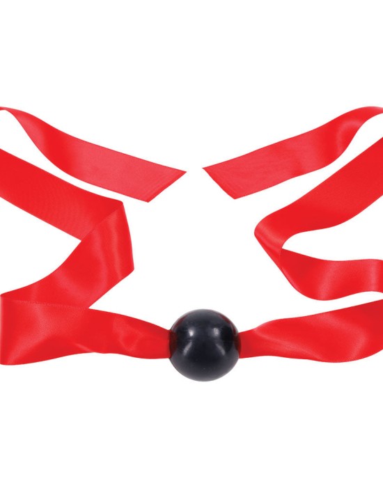 Sex & Mischief Amor Satin Ball Gag - Red