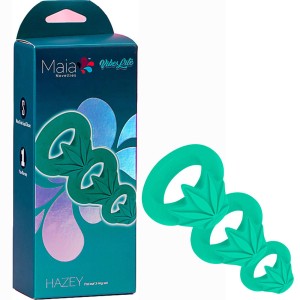 Maia Hazey Green Pot Leaf Cock Rings - 3 Sizes