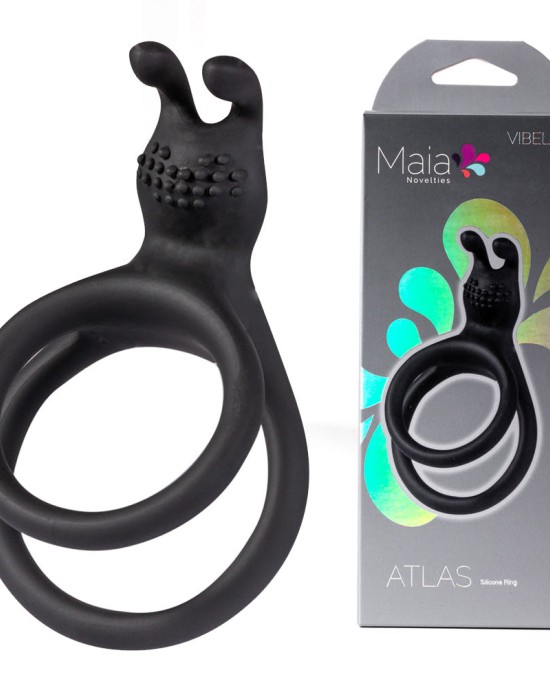 Maia Atlas Cock & Balls Ring - Black