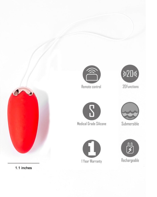 Maia Shortcake - Vibrating Egg with Wireless Remote  - Red