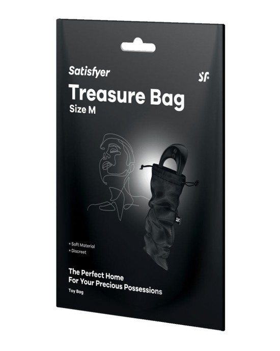 Satisfyer Treasure Toy Storage Bag - Medium - Black