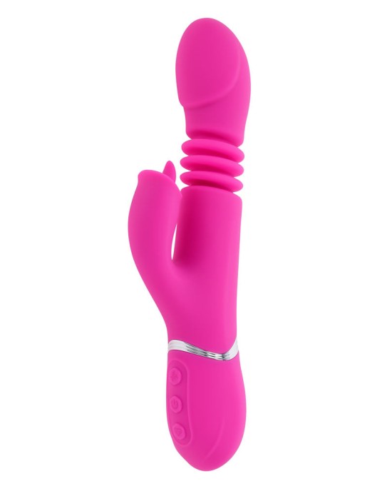 Evolved Pink Dragon - Thrusting Rabbit Vibrator - Pink