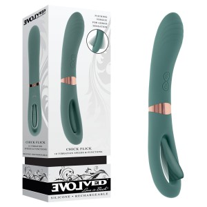 Evolved Chick Flick - Vibrator with Flicking Tip - Olive Green